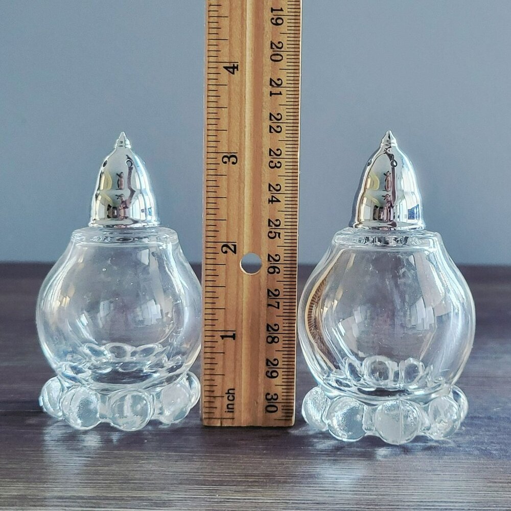 Imperial Glass Candlewick Clear Salt & Pepper Shakers, Vintage c1936-84 USA Made - Picture 6 of 6
